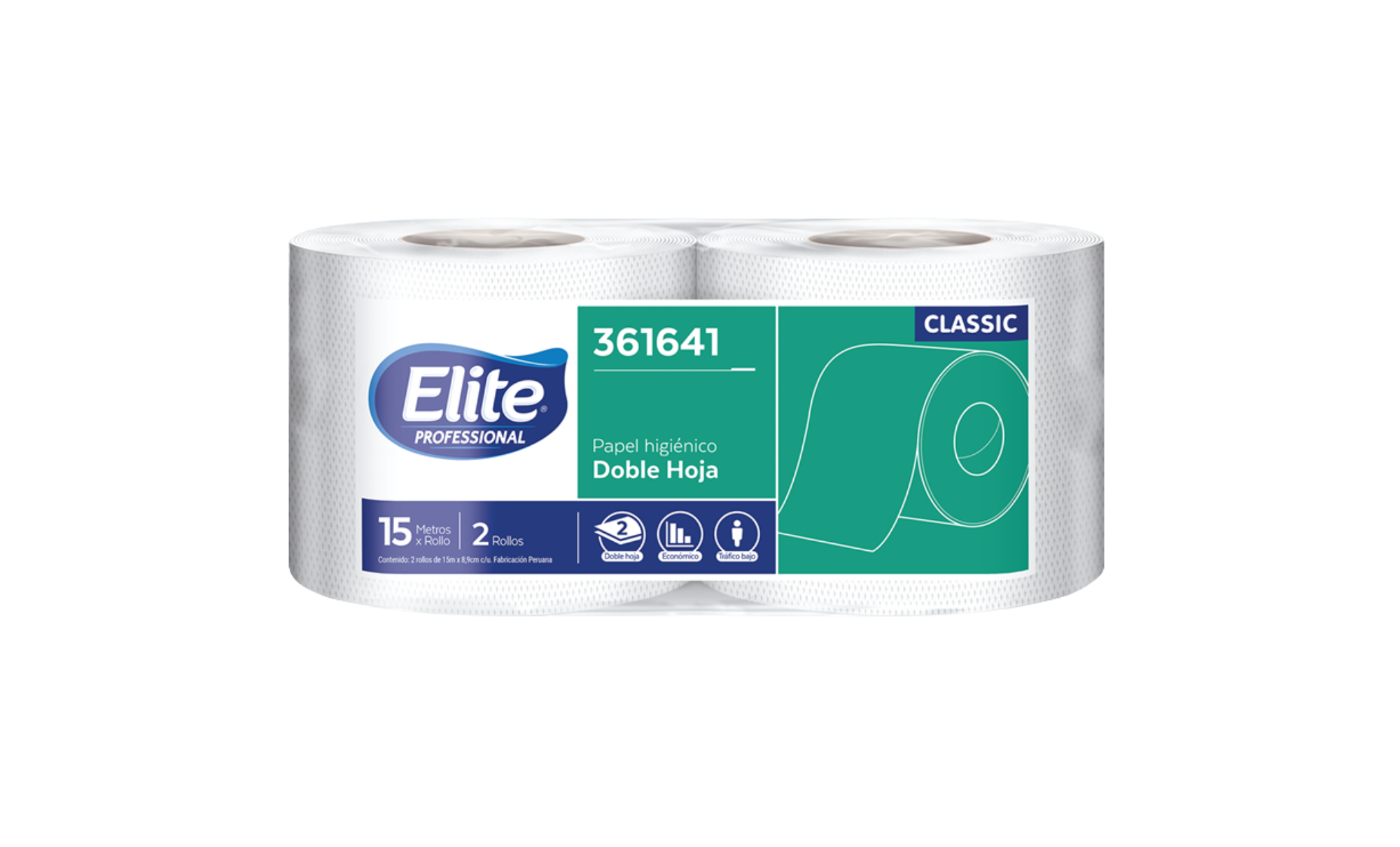 PAPEL HIGIENICO DOBLE HOJA ELITE CLASSIC 2 x 15MTS 361641