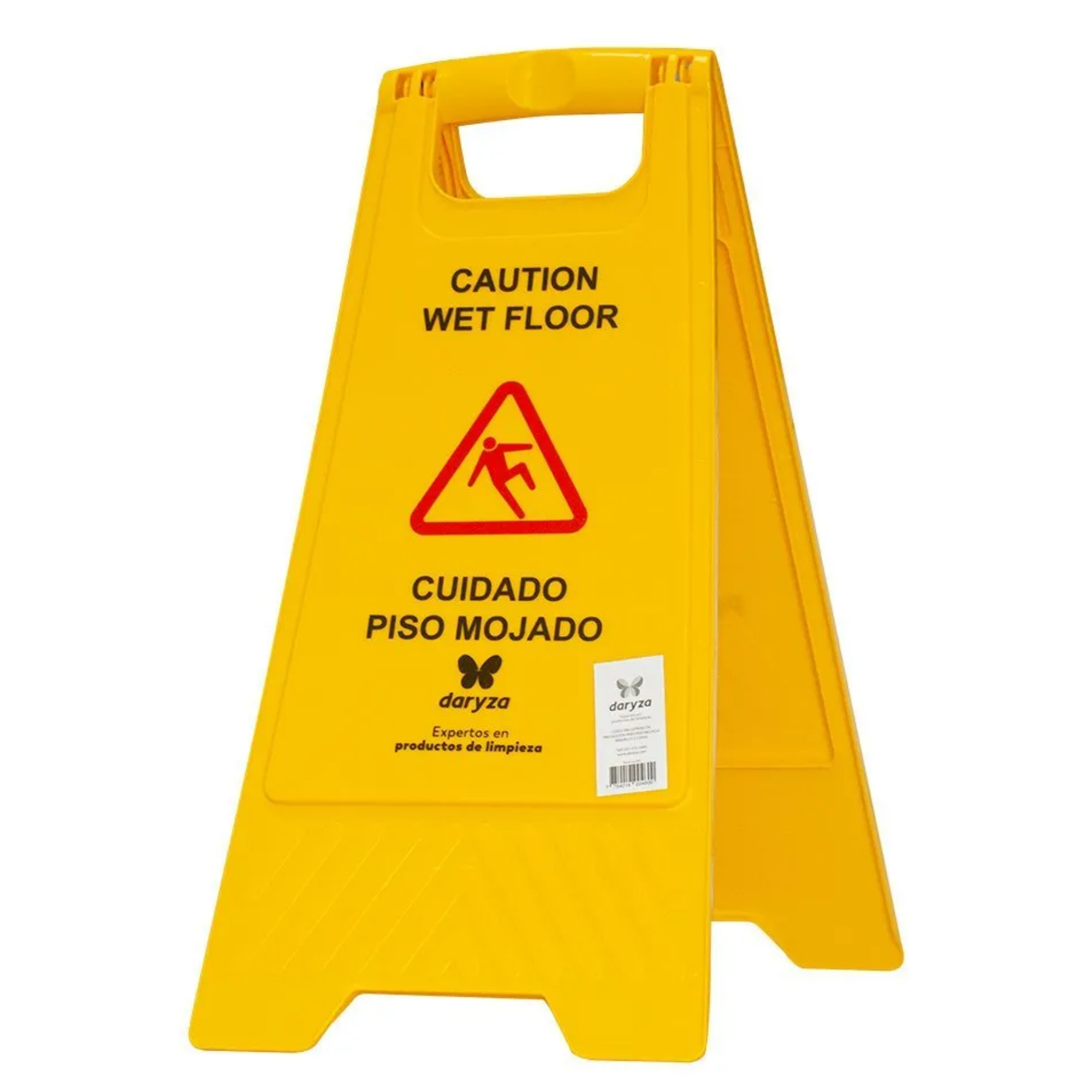 LETRERO DE PRECAUCION PARA PISO MOJADO AMARILLO 2 CARAS - DARYZA