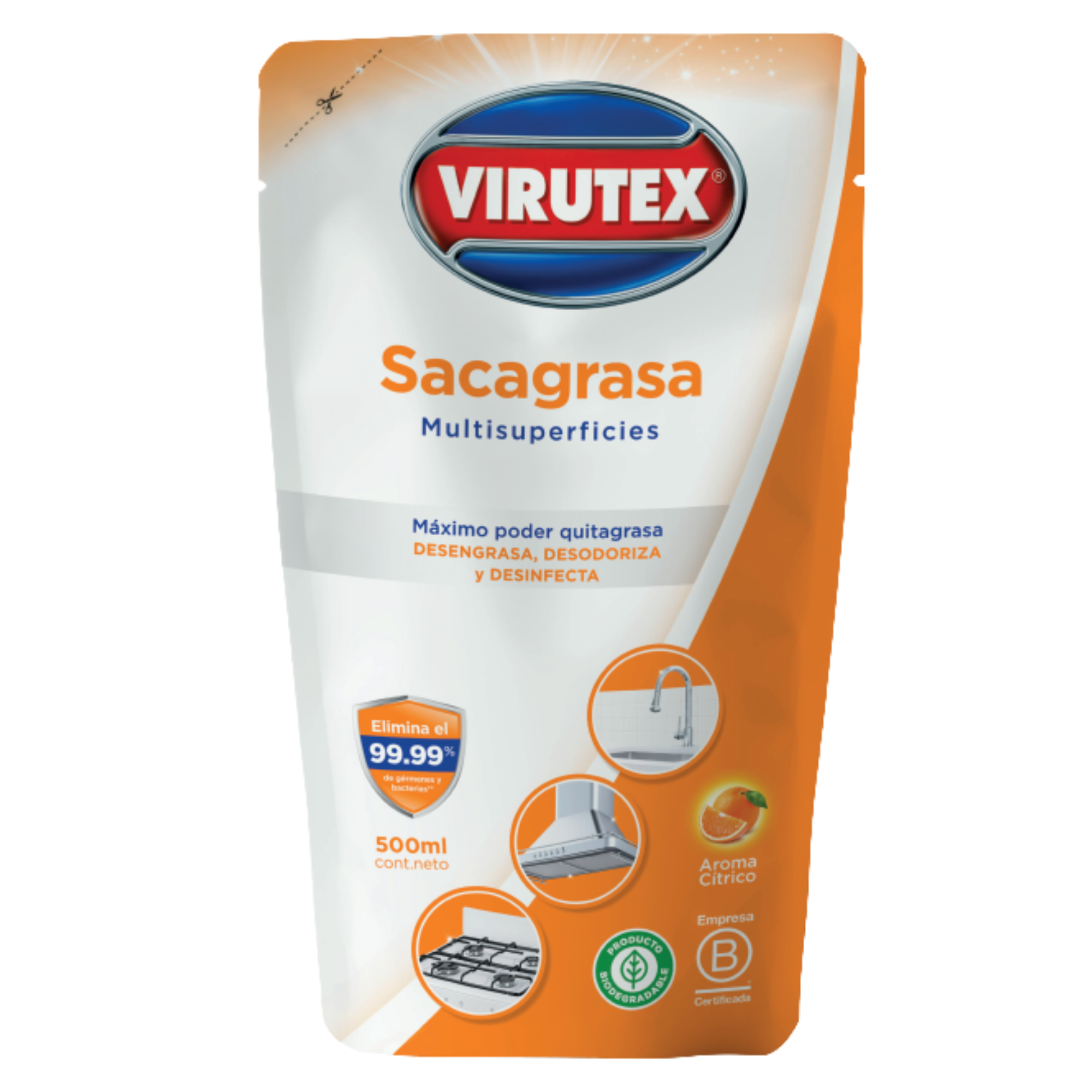 SACAGRASA DOYPACK 500ML - VIRUTEX